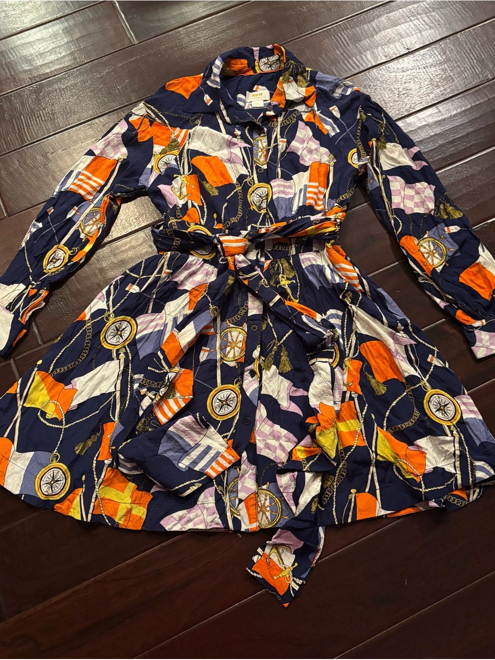 MAEVE by Anthropologie Nautical Print Dress Size S
